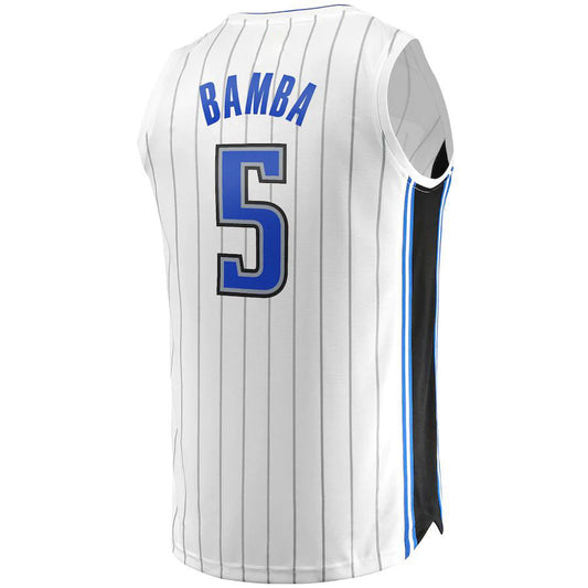 O.Magic #5 Mohamed Bamba Fanatics Branded  Fast Break Replica Player Jersey Association Edition White Stitched American Basketball Jersey - Main View