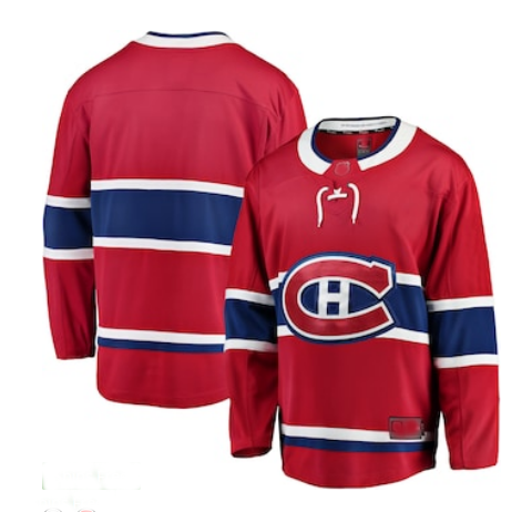 M.Canadiens Fanatics Branded Breakaway Home Jersey Red Stitched American Hockey Jerseys - Main View
