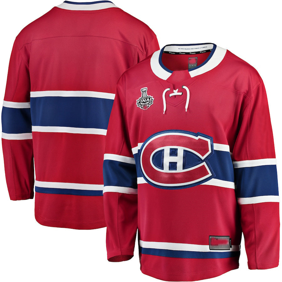 M.Canadiens Fanatics Branded Home 2021 Stanley Cup Final Bound Breakaway Jersey Red Stitched American Hockey Jerseys - Main View