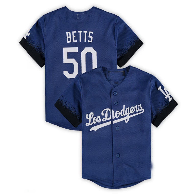 Los Angeles Dodgers #50 Mookie Betts City Connect Replica Player Jersey - Royal Baseball Jerseys - Main View