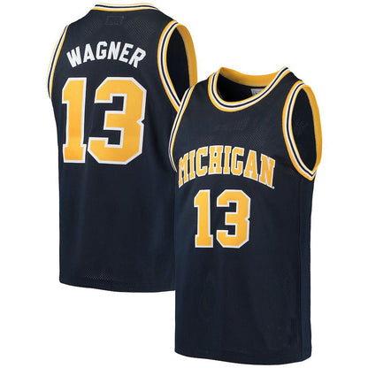 M.Wolverines #13 Moritz Wagner Original Retro Brand Alumni Basketball Jersey Navy Stitched American College Jerseys - Main View