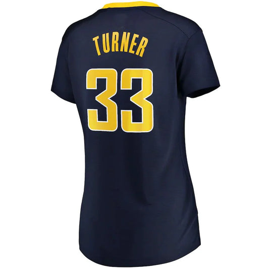 IN.Pacers #33 Myles Turner Fanatics Branded Fast Break Player Replica Jersey Navy Icon Edition Stitched American Basketball Jersey - Main View