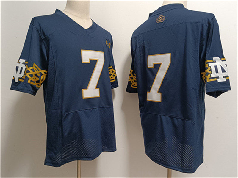N.Dame Fighting Irish #7 Audric Estimé Navy Limited Stitched Jersey College Jerseys - Main View