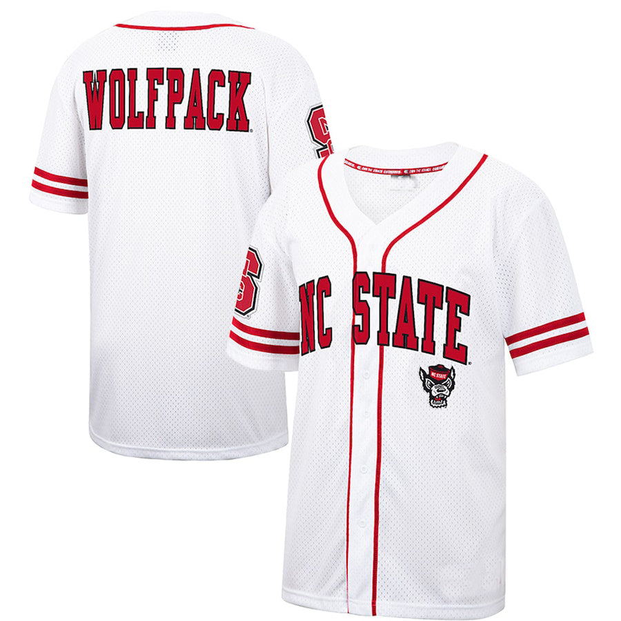 #22 NS.Wolfpack Colosseum Free Spirited Baseball Jersey WhiteRed Stitched American College Jerseys - Main View