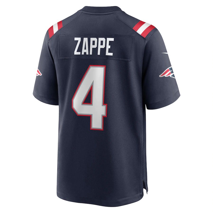 NE.Patriots #4 Bailey Zappe Navy Game Player Jersey Stitched American Football Jerseys - Main View