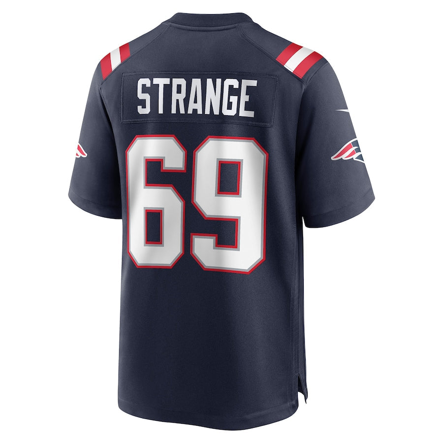 NE.Patriots #69 Cole Strange Navy 2022 Draft First Round Pick Game Jersey Stitched American Football Jerseys - Main View