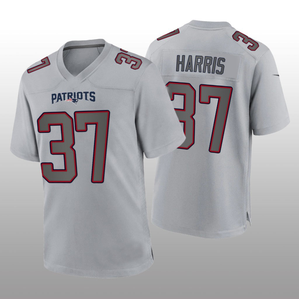 NE.Patriots #37 Damien Harris Gray Atmosphere Game Jersey Stitched American Football Jerseys - Main View