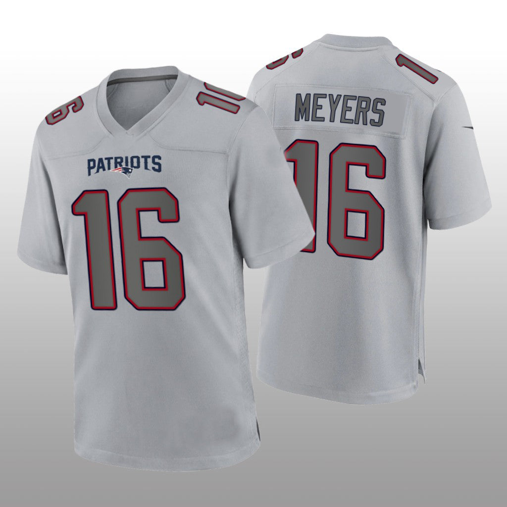 NE.Patriots #16 Jakobi Meyers Gray Atmosphere Game Jersey Stitched American Football Jerseys - Main View