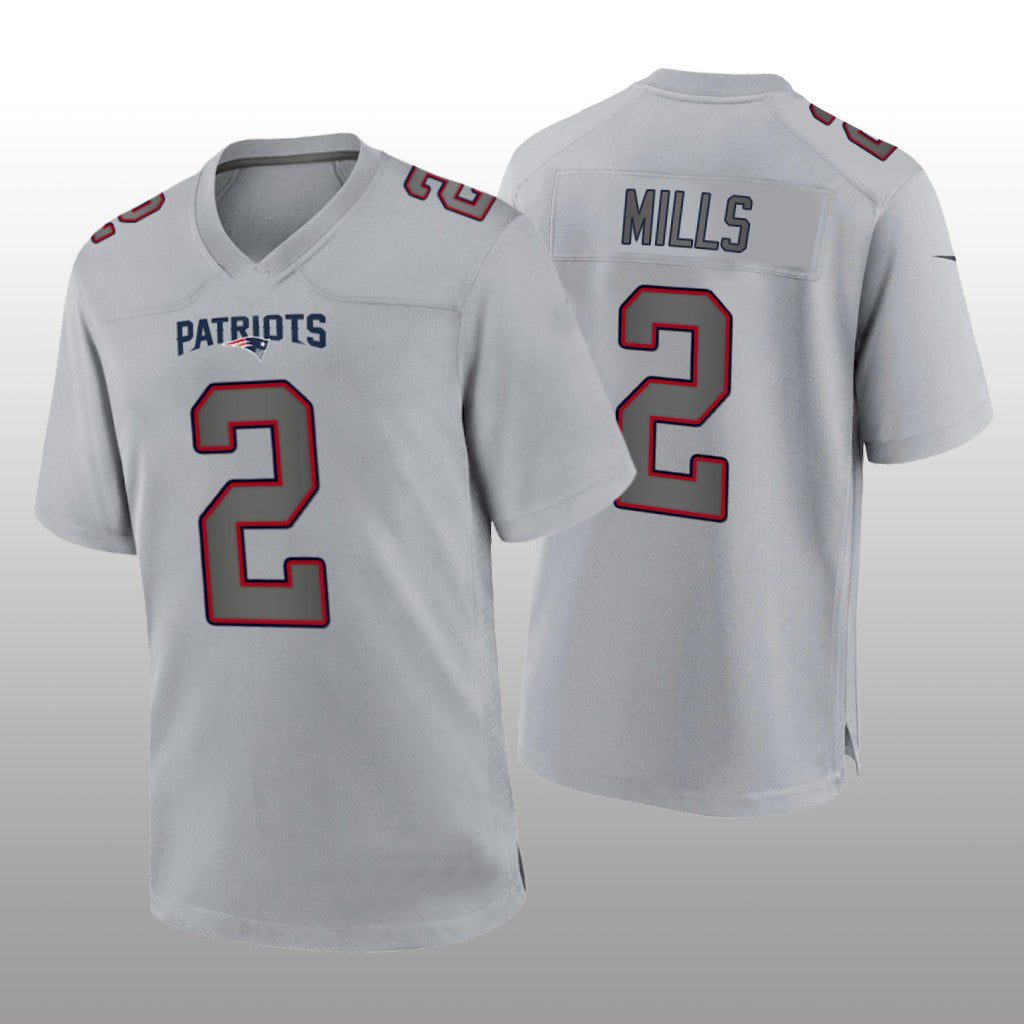 NE.Patriots #2 Jalen Mills Gray Atmosphere Game Jersey Stitched American Football Jerseys - Main View