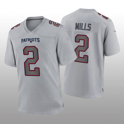 NE.Patriots #2 Jalen Mills Gray Atmosphere Game Jersey Stitched American Football Jerseys - Main View