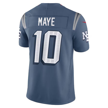 NE.Patriots #10 Drake Maye 2025 Rivalries Collection Limited Jersey - Storm Blue Stitched American Football Jerseys - Main View