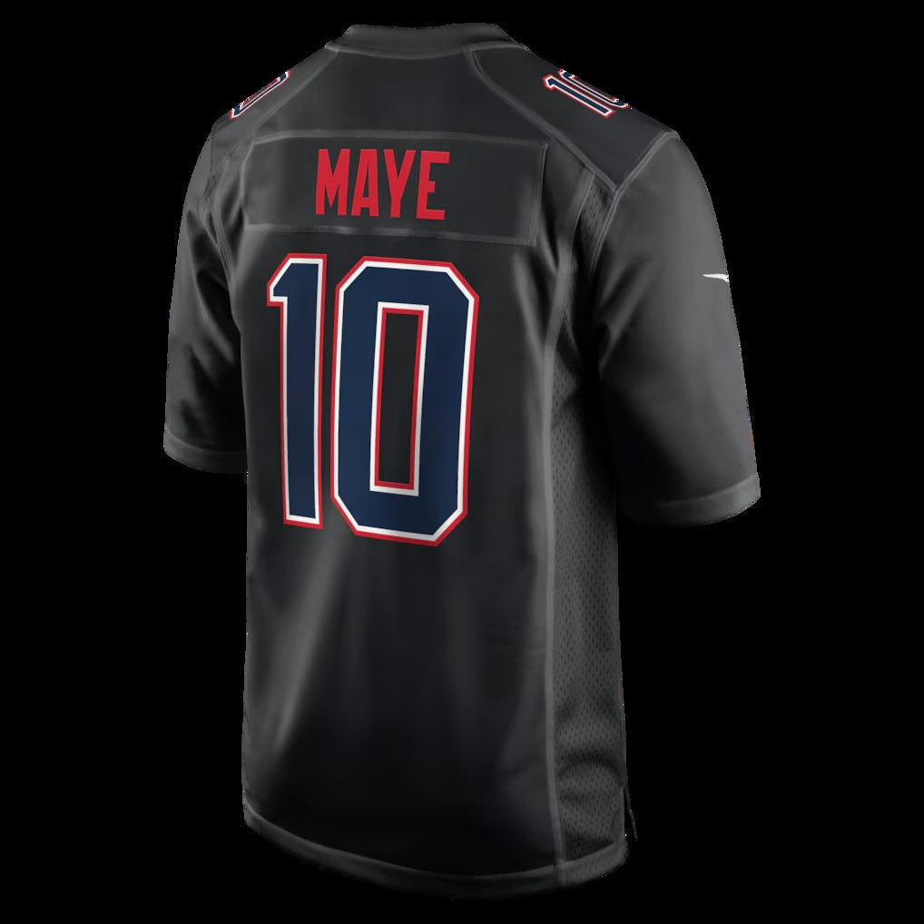 NE.Patriots #10 Drake Maye Carbon Black Game Stitched American Football Jerseys - Main View