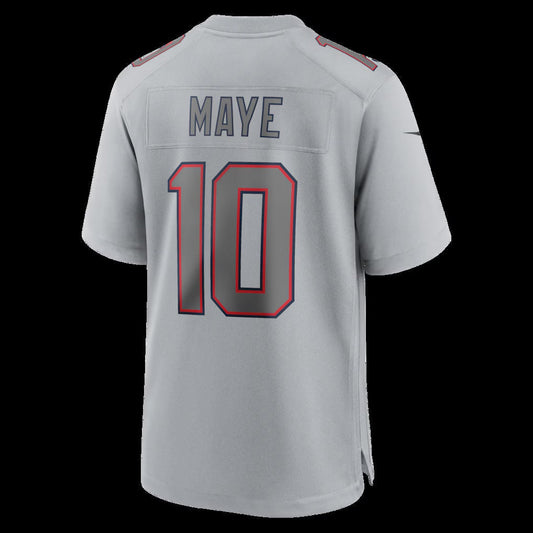 NE.Patriots #10 Drake Maye Gray Atmosphere Fashion Game Stitched American Football Jerseys - Main View