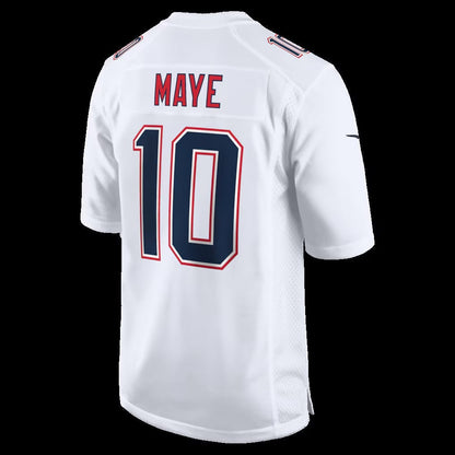 NE.Patriots #10 Drake Maye Tundra White Game Stitched American Football Jerseys - Main View