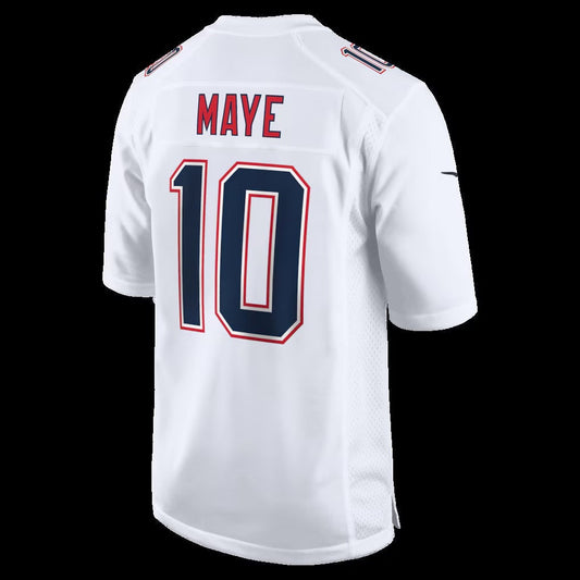 NE.Patriots #10 Drake Maye Tundra White Game Stitched American Football Jerseys - Main View