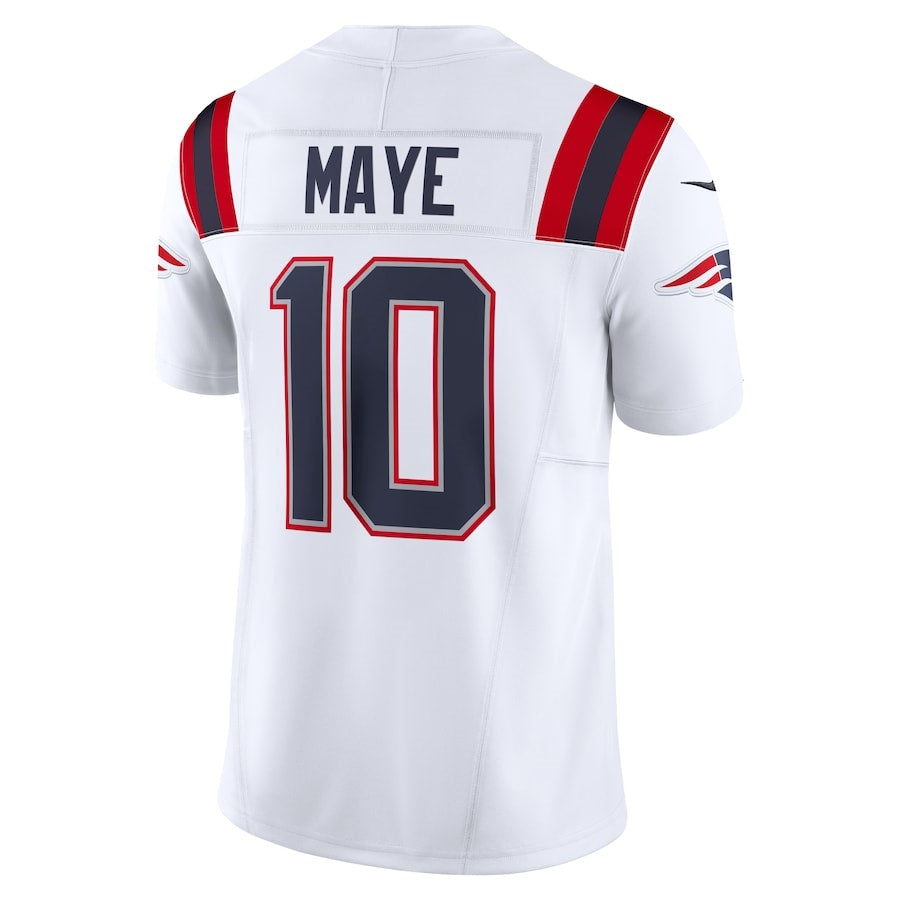 NE.Patriots #10 Drake Maye White Vapor F.U.S.E. Limited Stitched American Football Jerseys - Main View