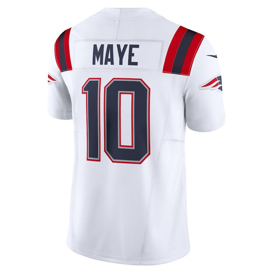 NE.Patriots #10 Drake Maye White Vapor F.U.S.E. Limited Stitched American Football Jerseys - Main View