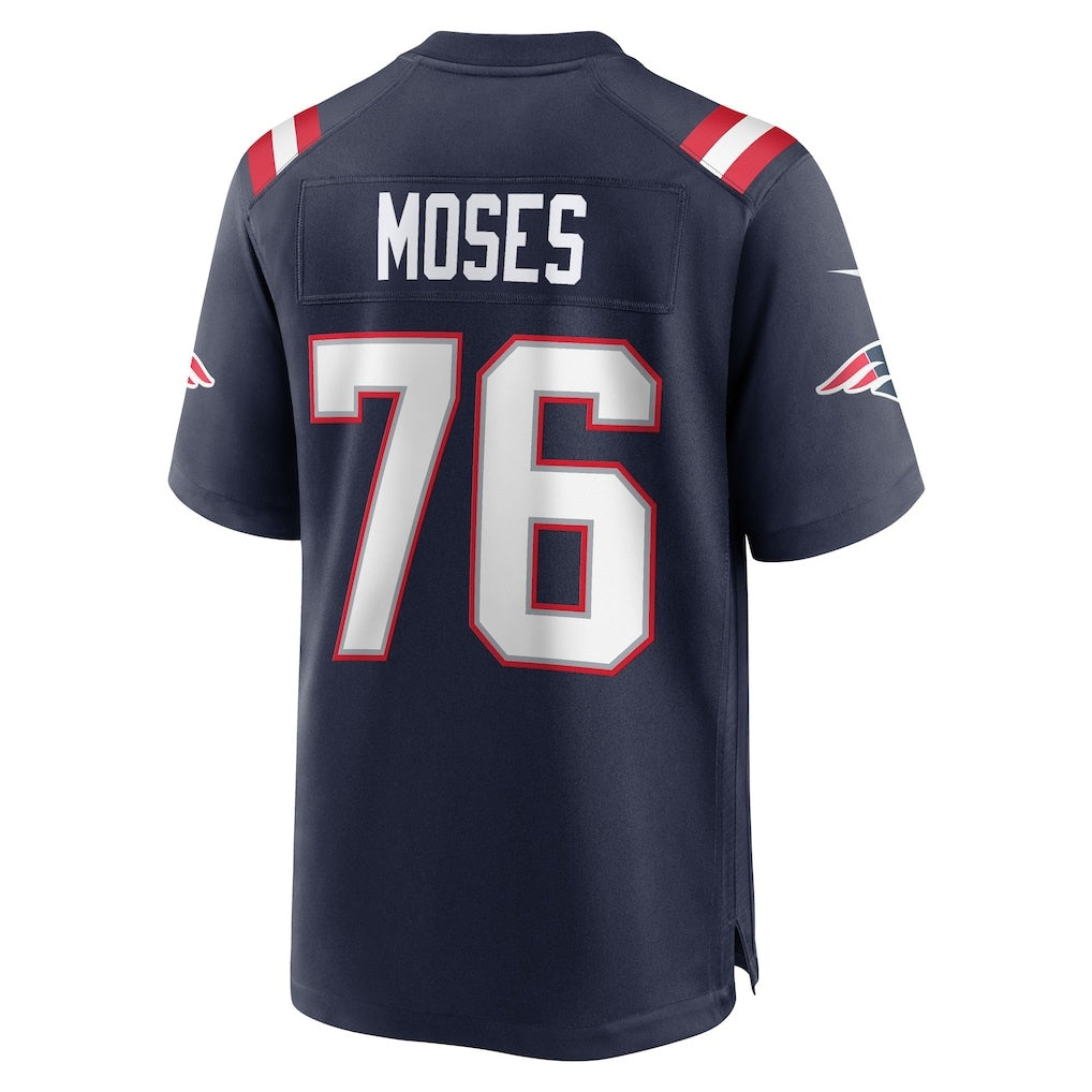 NE.Patriots #76 Morgan Moses Navy Team Game Stitched American Football Jerseys - Main View