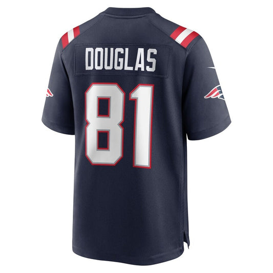 NE.Patriots #81 Demario Douglas Navy Game Stitched American Football Jerseys - Main View