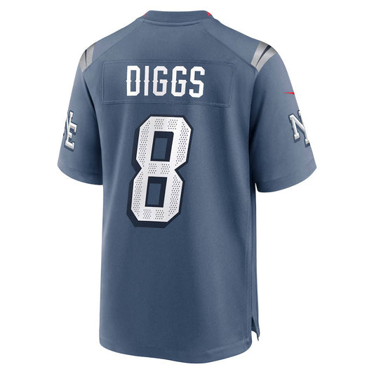 NE.Patriots #8 Stefon Diggs 2025 Rivalries Collection Game Jersey - Storm Blue Stitched American Football Jerseys - Main View