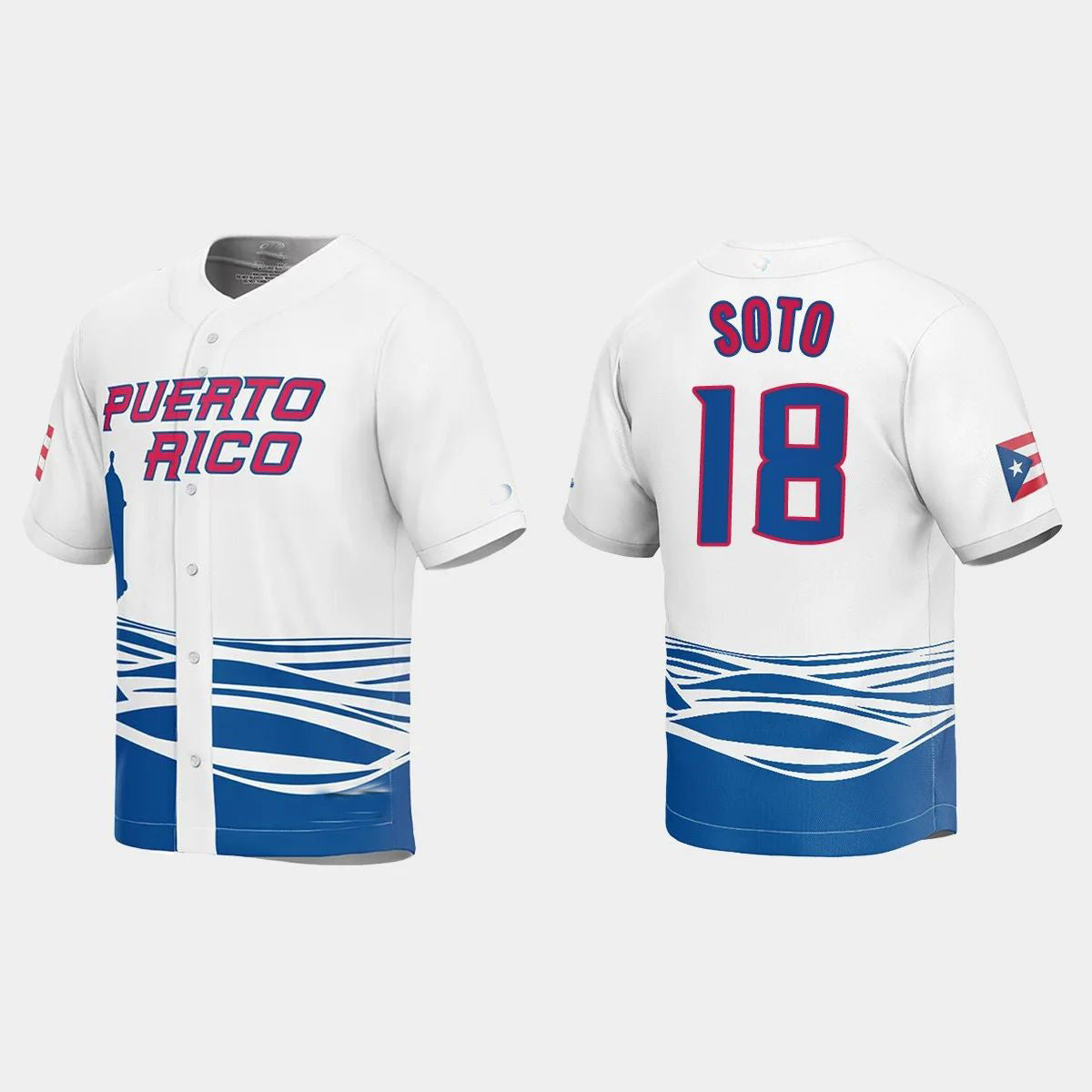 #18 NEFTALI SOTO PUERTO RICO BASEBALL 2023 WORLD BASEBALL CLASSIC JERSEY ¨C WHITE Stitches Baseball Jerseys - Main View