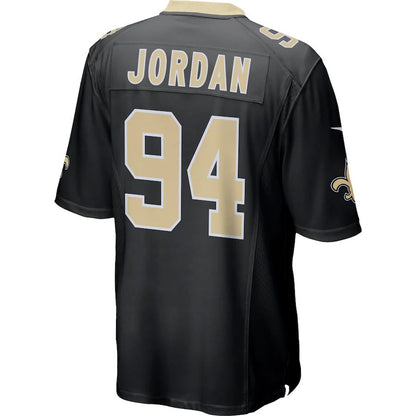 NO.Saints #94 Cameron Jordan Black Game Jersey Stitched American Football Jersey - Main View