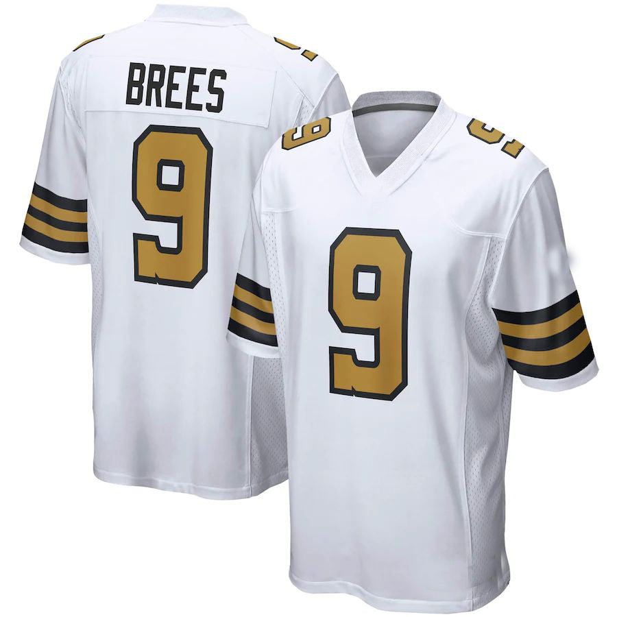 NO.Saints #9 Drew Brees White Alternate Game Jersey Stitched American Football Jersey - Main View