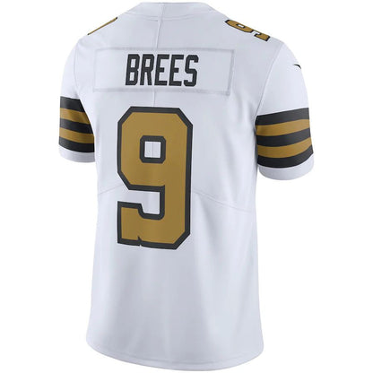 NO.Saints #9 Drew Brees White Vapor Untouchable Color Rush Limited Player Jersey Stitched American Football Jersey - Main View