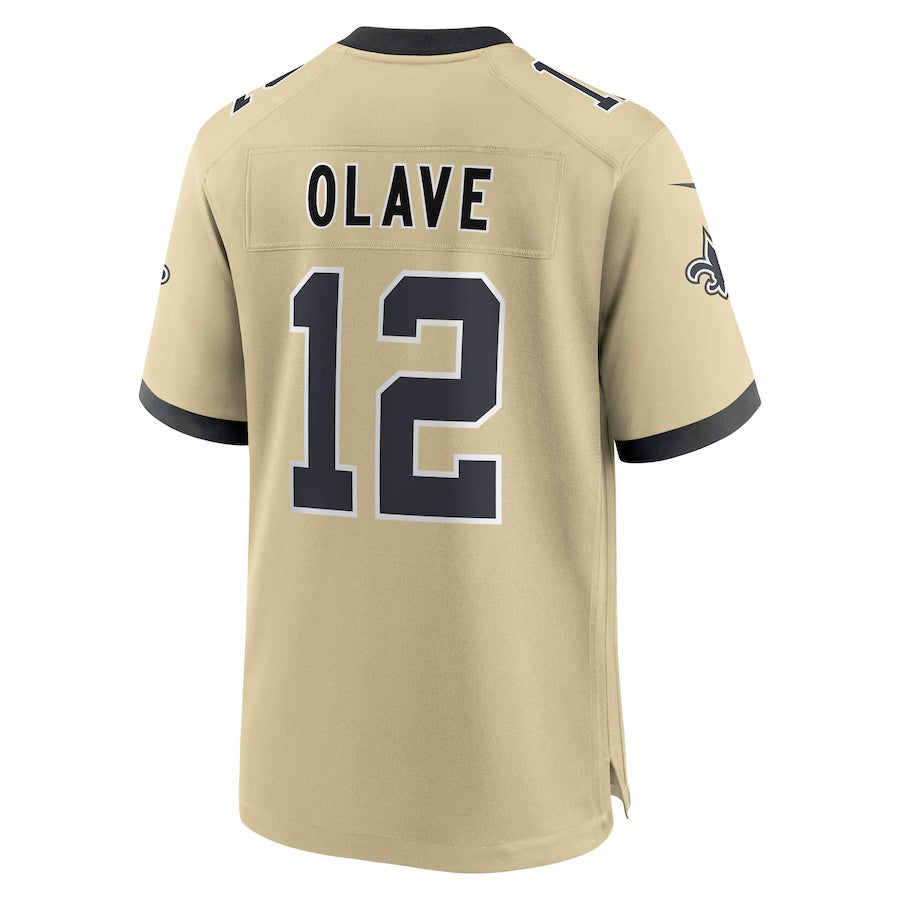 NO.Saints #12 Chris Olave Gold Gameday Golds Alternate Game Player Stitched American Football Jersey - Main View