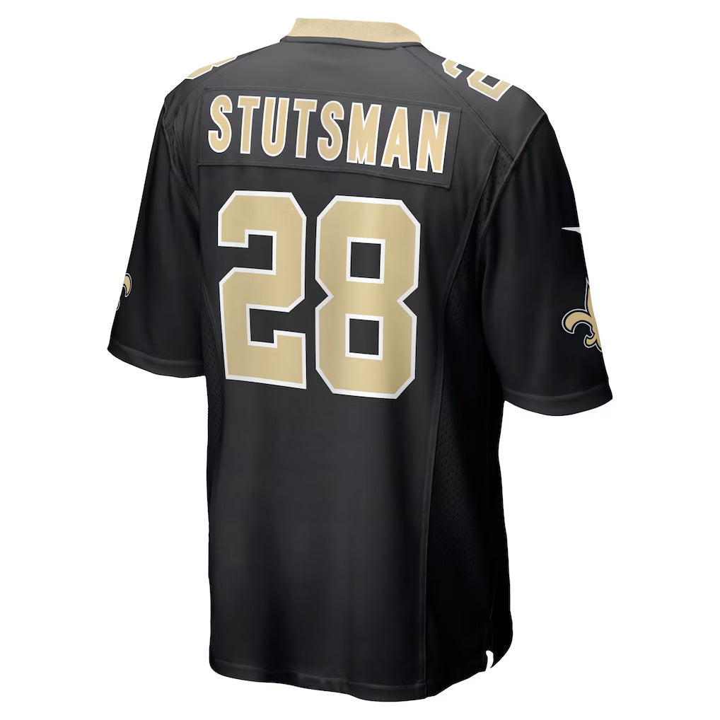 NO.Saints #28 Danny Stutsman Black Team Game Stitched American Football Jersey - Main View