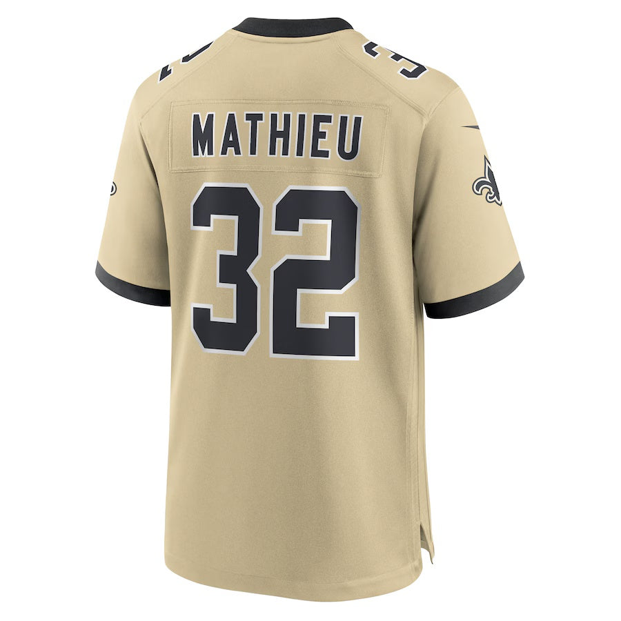 NO.Saints #32 Tyrann Mathieu Gold Gameday Golds Alternate Game Player Stitched American Football Jersey - Main View