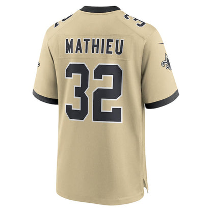 NO.Saints #32 Tyrann Mathieu Gold Gameday Golds Alternate Game Player Stitched American Football Jersey - Main View