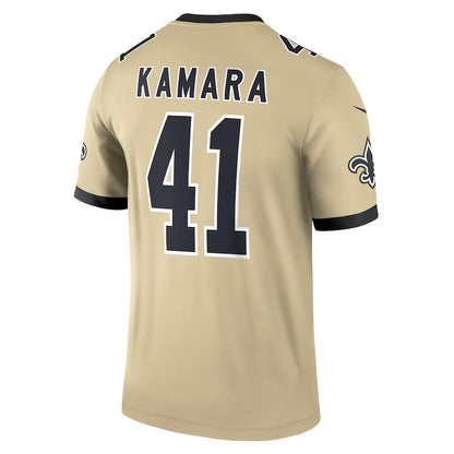 NO.Saints #41 Alvin Kamara Gold Gameday Golds Alternate Legend Player Performance Top Stitched American Football Jersey - Main View