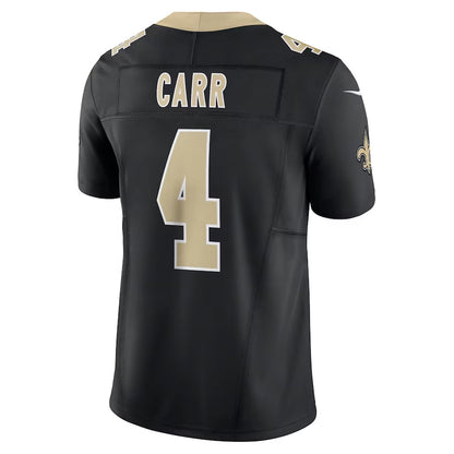 NO.Saints #4 Derek Carr Black Vapor F.U.S.E. Limited Stitched American Football Jersey - Main View