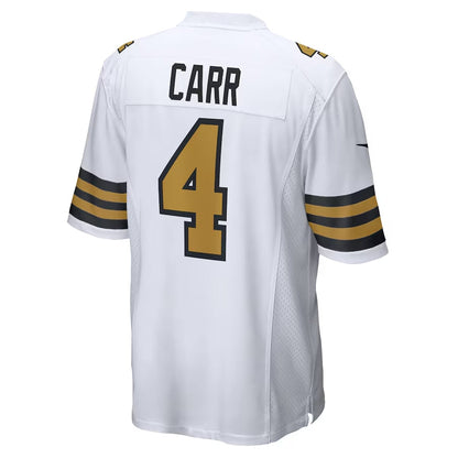 NO.Saints #4 Derek Carr White Alternate Game Stitched American Football Jersey - Main View