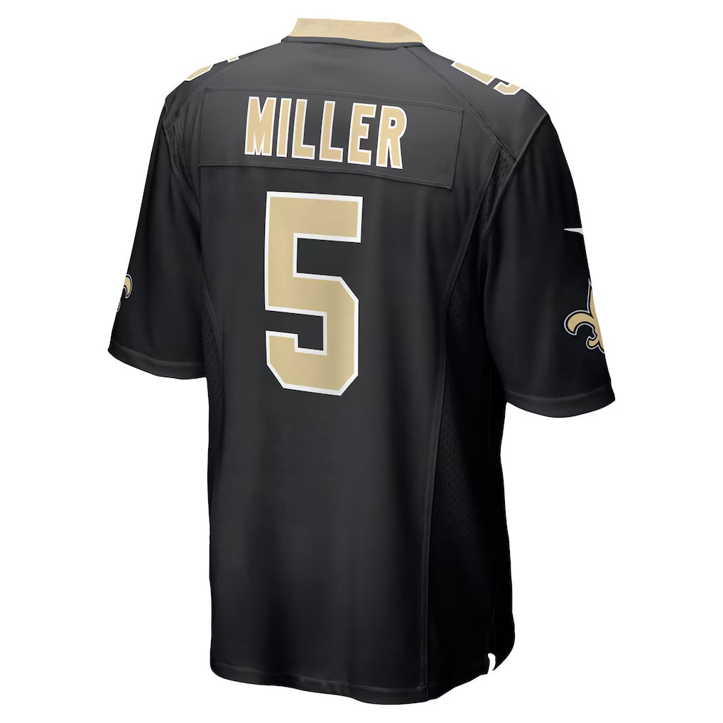NO.Saints #5 Kendre Miller Black Team Game Stitched American Football Jersey - Main View
