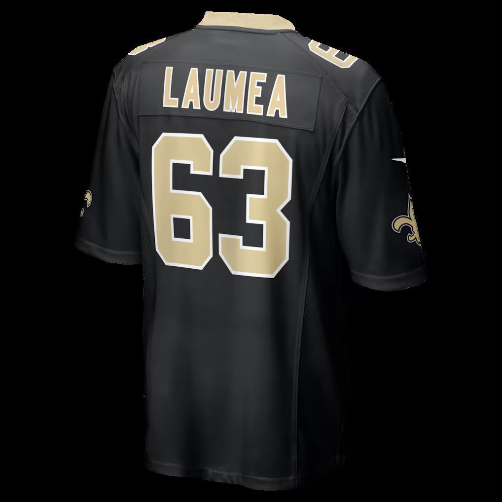 NO.Saints #63 Sataoa Laumea Black Team Game Stitched American Football Jersey - Main View