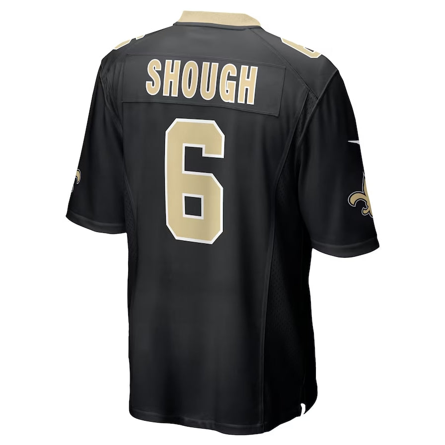NO.Saints #6 Tyler Shough Black Game Stitched American Football Jersey - Main View