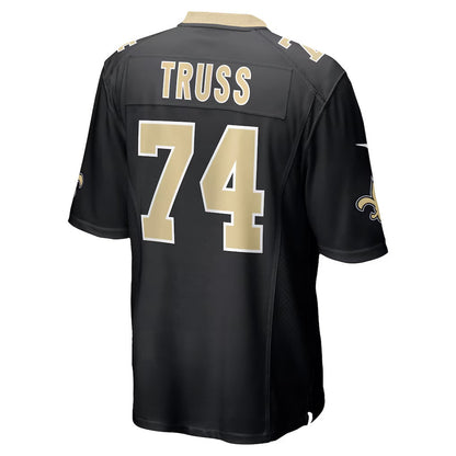 NO.Saints #74 Xavier Truss Black Team Game Stitched American Football Jersey - Main View