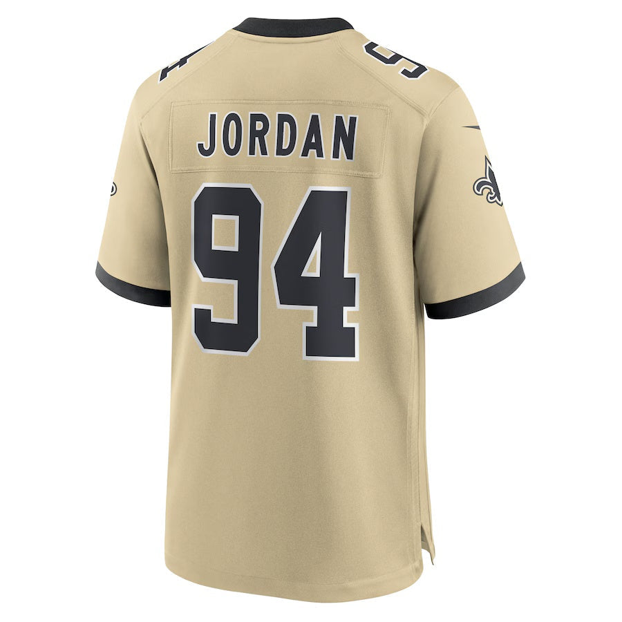 NO.Saints #94 Cameron Jordan Gold Gameday Golds Alternate Game Player Stitched American Football Jersey - Main View