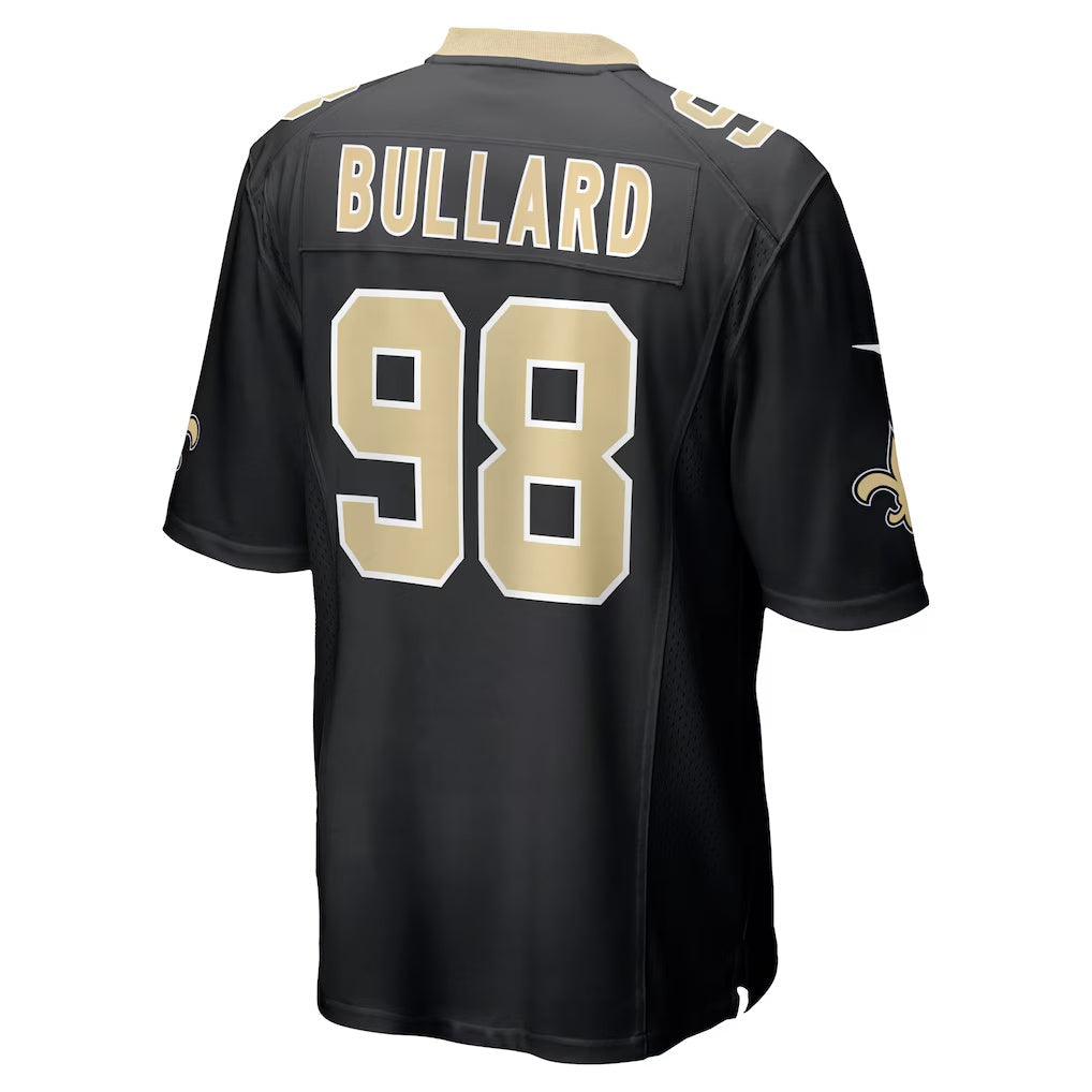 NO.Saints #98 Jonathan Bullard Black Team Game Stitched American Football Jersey - Main View