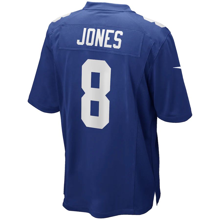 NY.Giants #8 Daniel Jones Royal Game Player Jersey Stitched American Football Jerseys - Main View