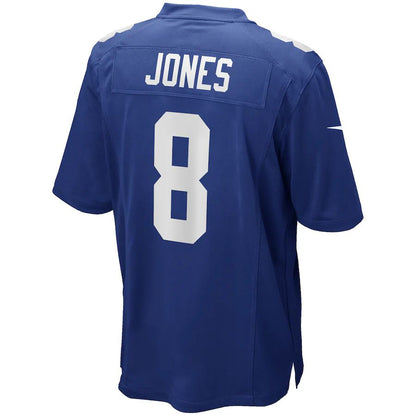 NY.Giants #8 Daniel Jones Royal Game Player Jersey Stitched American Football Jerseys - Main View