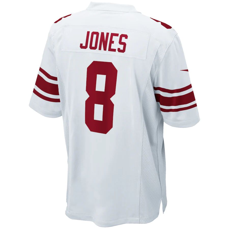 NY.Giants #8 Daniel Jones White Game Jersey Stitched American Football Jerseys - Main View