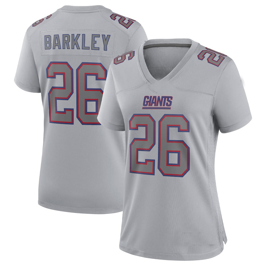 NY.Giants #26 Saquon Barkley Gray Atmosphere Fashion Game Jersey Stitched American Football Jerseys - Main View