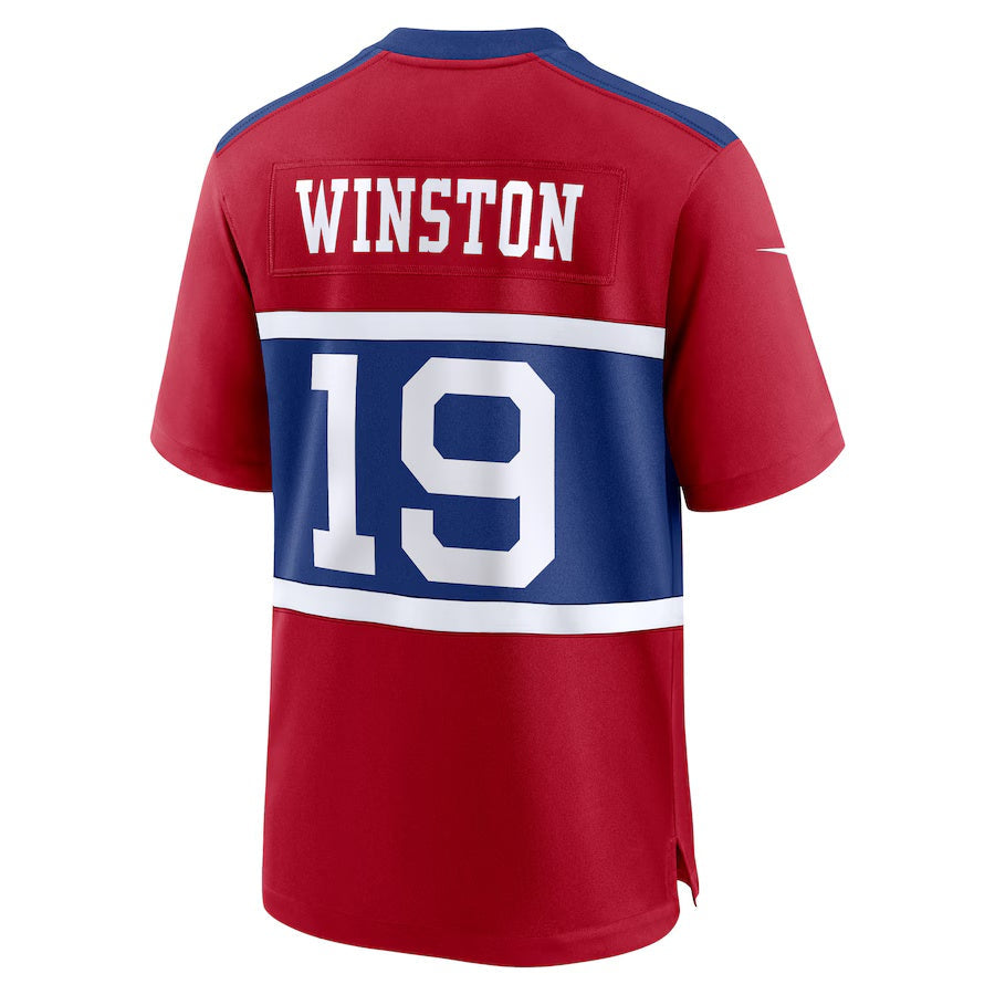 NY.Giants #19 Jameis Winston Century Red Alternate Game Stitched American Football Jerseys - Main View
