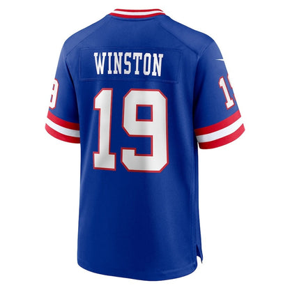 NY.Giants #19 Jameis Winston Royal Alternate 2 Game Stitched American Football Jerseys - Main View