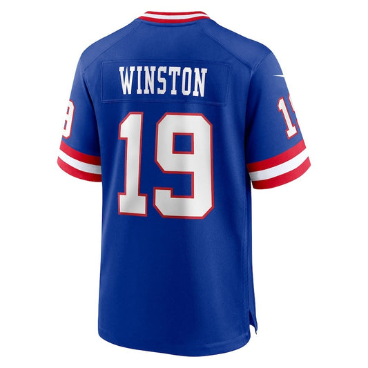 NY.Giants #19 Jameis Winston Royal Alternate 2 Game Stitched American Football Jerseys - Main View