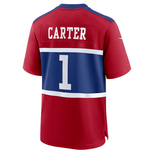 NY.Giants #1 Abdul Carter Red First Round Pick Alternate Game Stitched American Football Jerseys - Main View