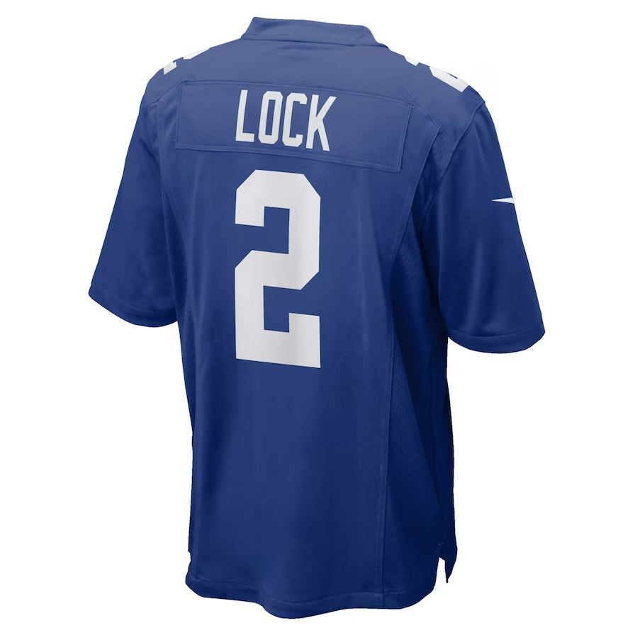 NY.Giants #2 Drew Lock Royal Team Game Stitched American Football Jerseys - Main View